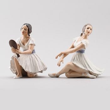 FIGURER, 2 st, porslin, Dahl Jensen, Danmark.