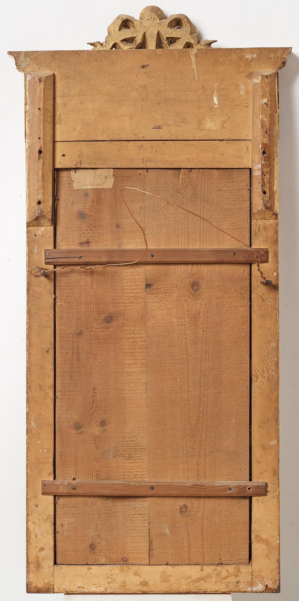 SPEGEL, av Pehr Ljung 1786 (1743-1819), bildhuggare i Stockholm, gustaviansk.