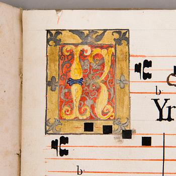 KÄSIKIRJOITUS, pergamenttia, n. 1400-luku.