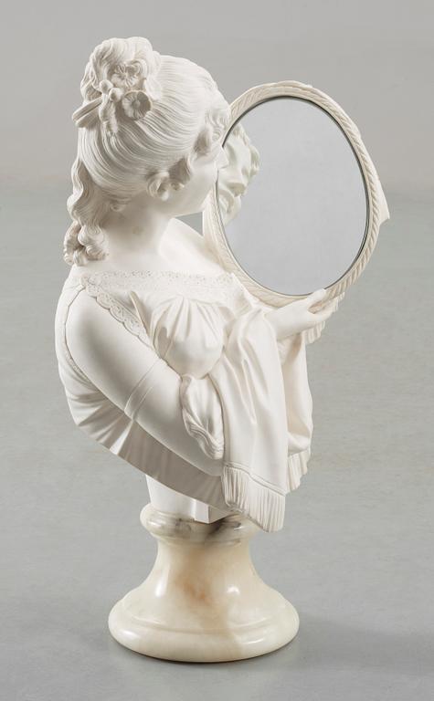 GIUSEPPE BESSI, skulptur, parian. Sign.