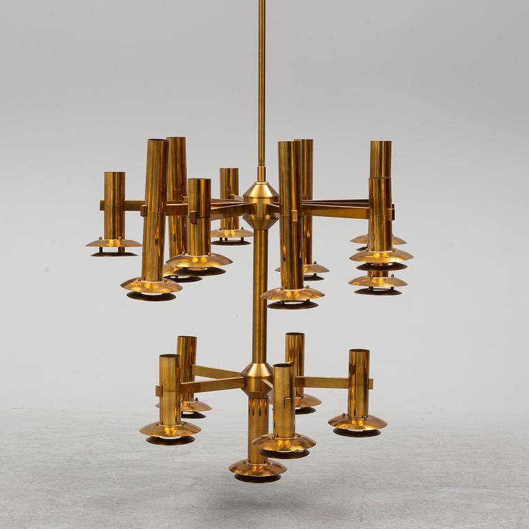 A brass ceiling light by Holger Johansson, Westal.