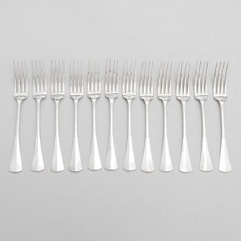 A 24-piece set of Latzko silver cutlery, Pest, Austro-Hungarian Empire 1878-1922.