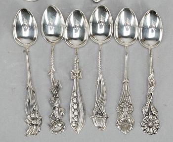 PARTI SILVER, 25 delar, bland annat Gewe Silvervarufabriken Ab, Malmö, 1952. vikt ca 673g.