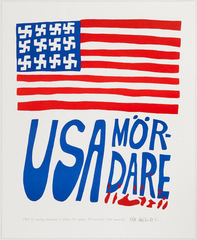 Carl Johan De Geer, färglitografi, signerad 6/90.