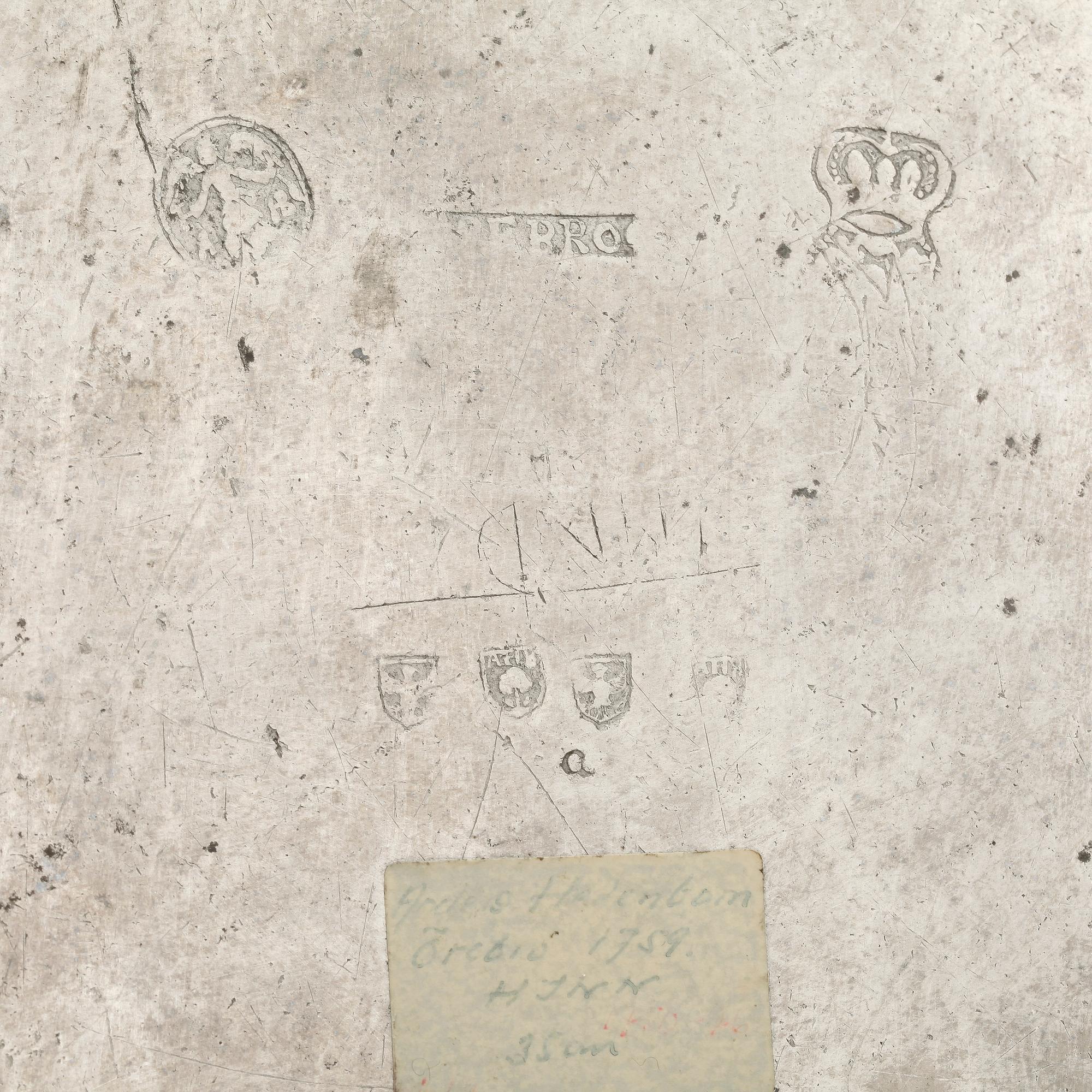 FAT, tenn, Anders Hedenbom, Örebro 1759.