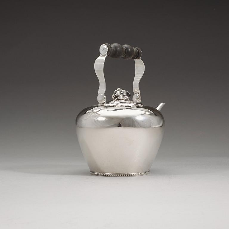 A Swedish 18th century silver tea-pot and stand, marks of Pehr Zethelius, Stockholm 1782.