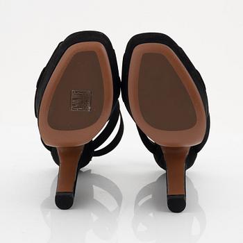 Alaïa, a pair of black suede sandals, size 37.