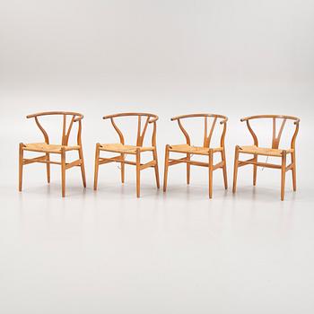 Hans J Wegner, stolar, 4 st, "CH-24"/"Y-stolen", Carl Hansen & Son, Odense, Danmark.