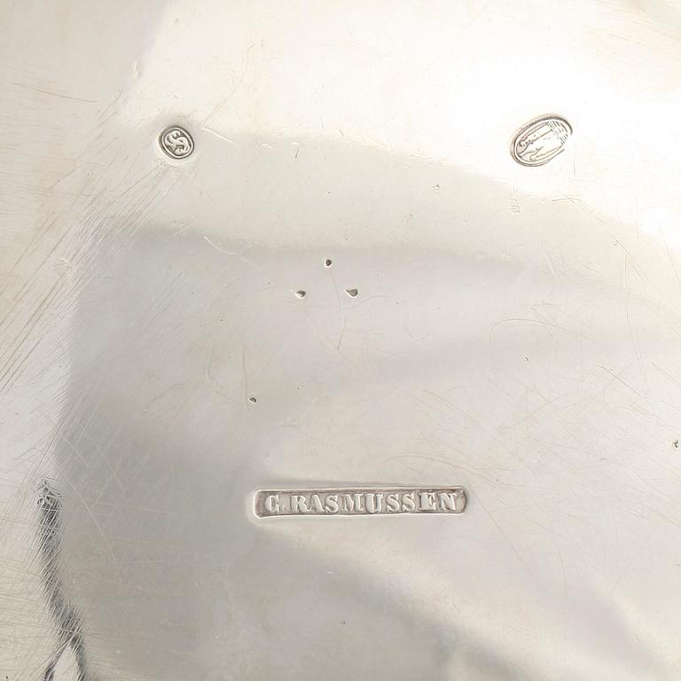 MOCKAKANNA, silver, rokokostil, C. Rasmussen, Danmark, 1900-talets första hälft. Total vikt ca 315 g.