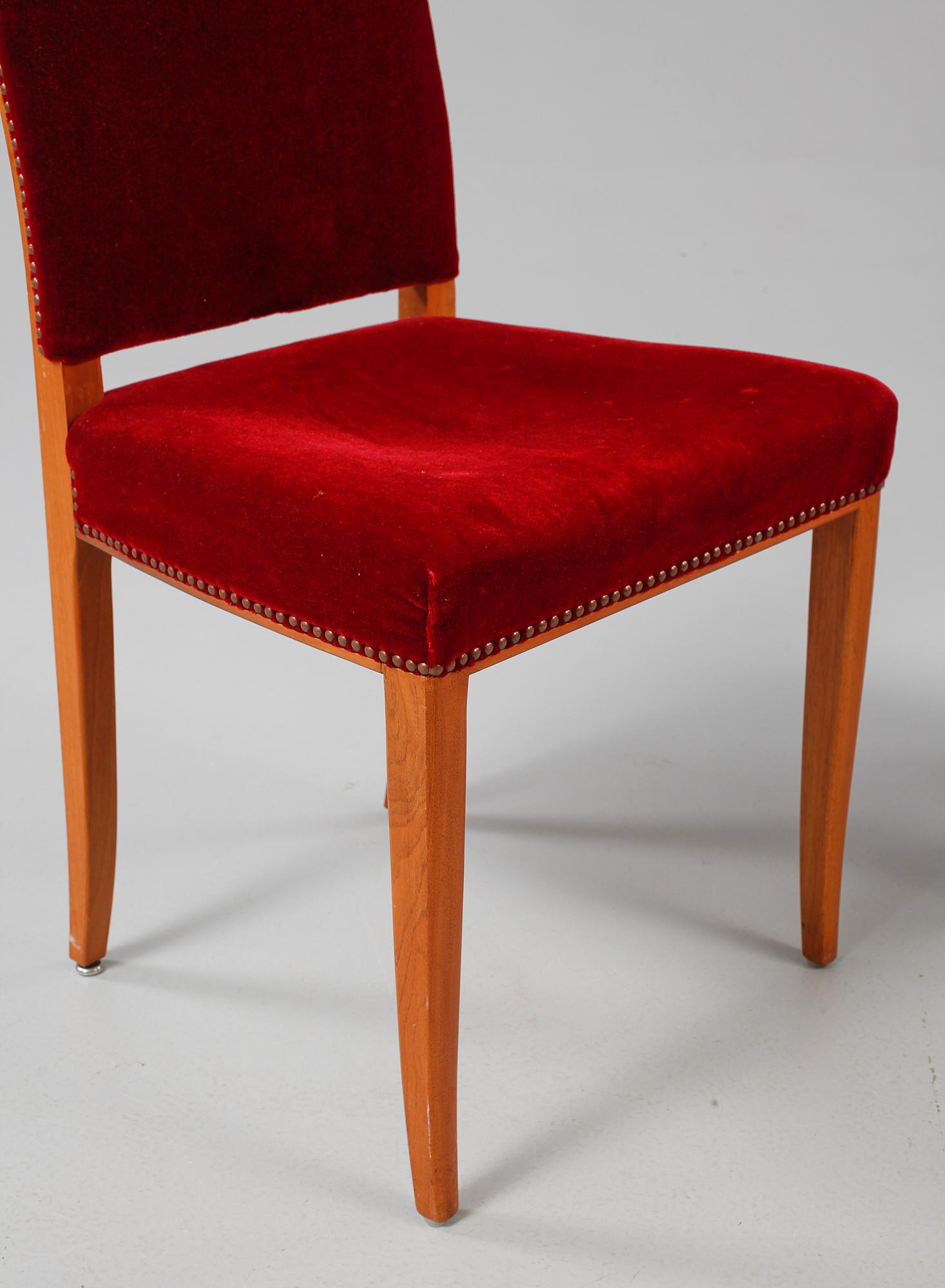 STOLAR, 6 st, "Gustavus", Carl Malmsten för Åfors Möbelfabrik. 1900-talets mitt.