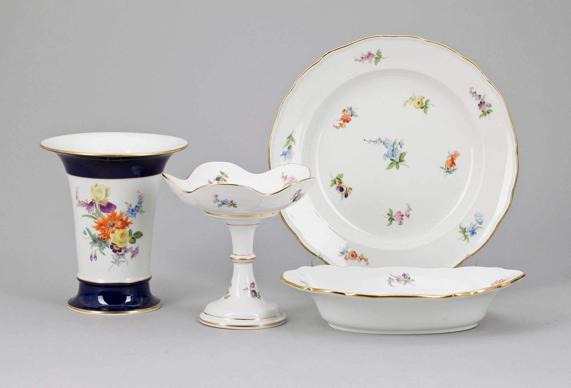 PARTI PORSLIN, 4 delar, Meissen, 1900-tal.