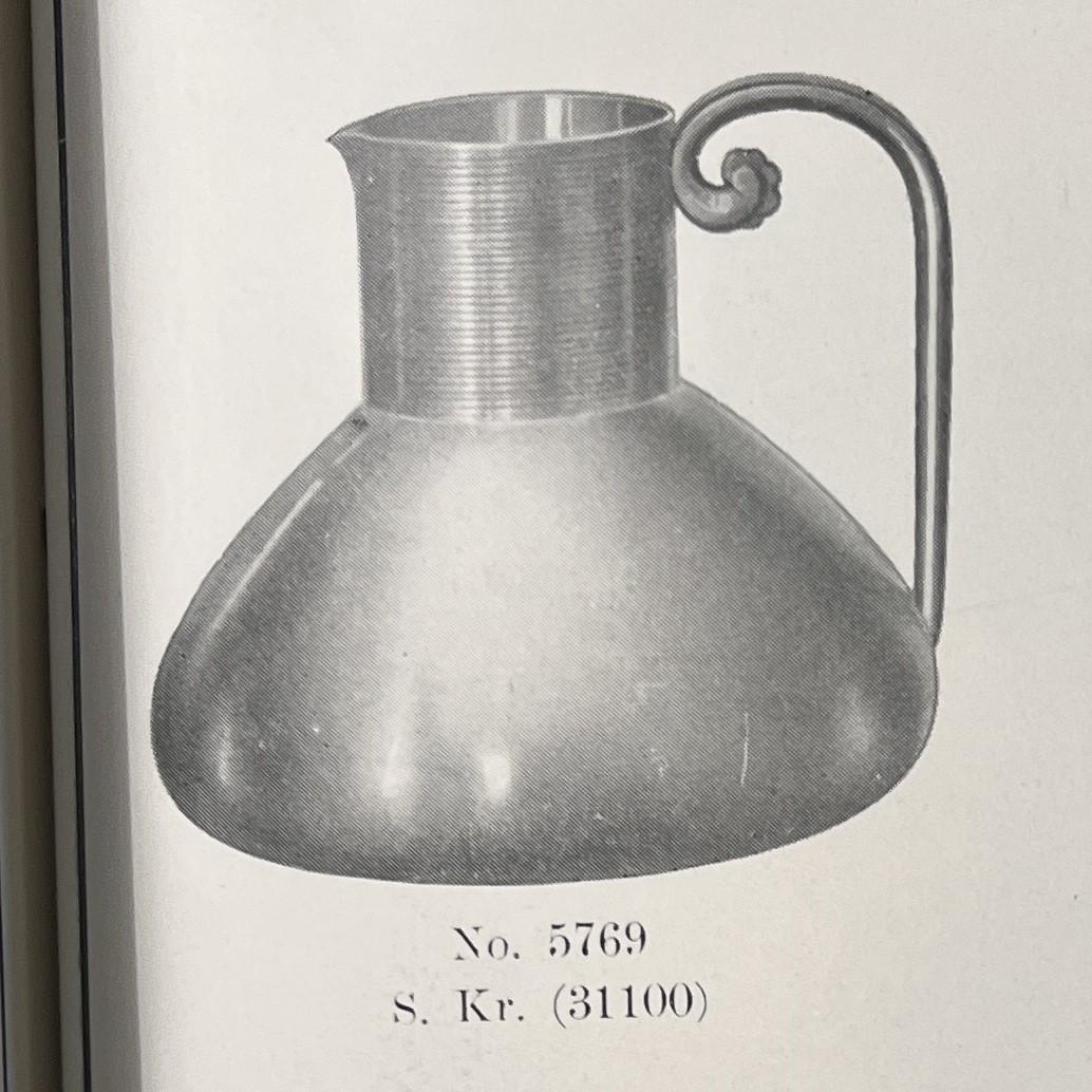 Sylvia Stave, a pewter jug model "5769", C.G. Hallberg, Stockholm, 1934.