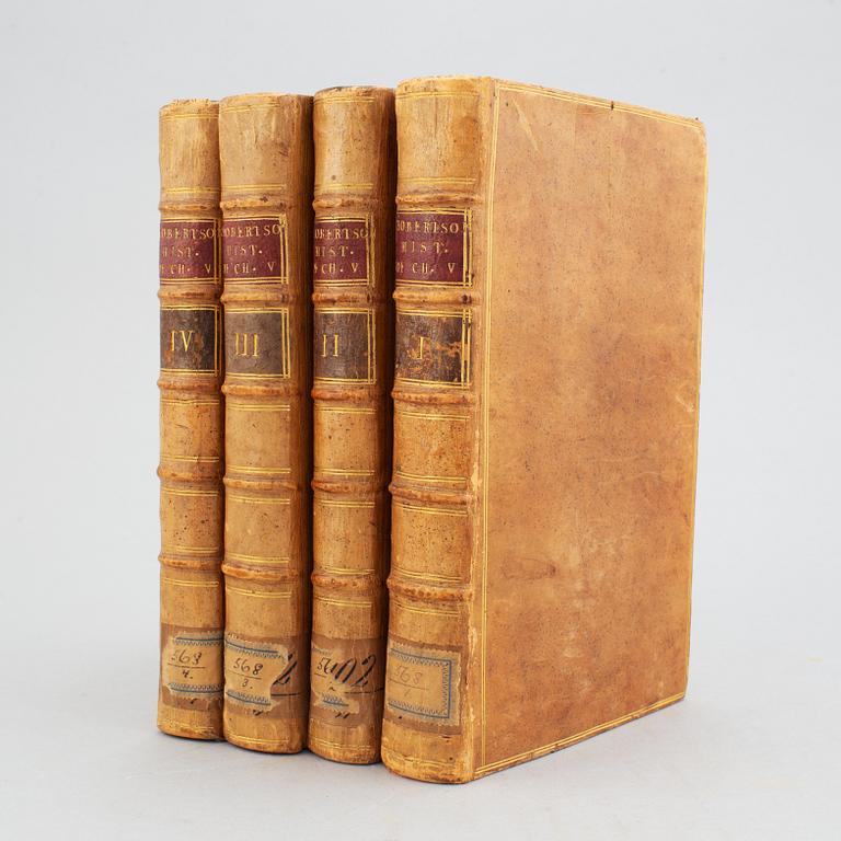 A fine set of Robertson’s Historia of Charles V , 1782 (4 vol).