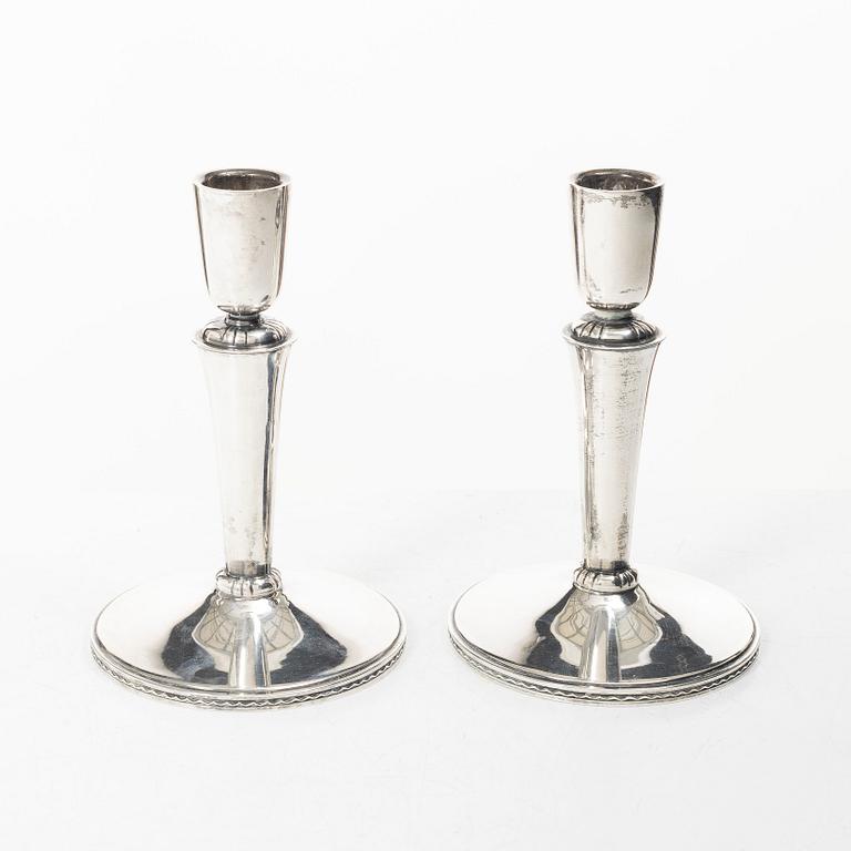 Eric Råström, Candlesticks, a pair, silver, Stockholm 1957.