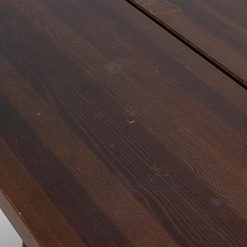 Ilmari Tapiovaara, Dining table and benches, 2 pcs "Pirkka",  Aero Design Furniture Ltd 2000s.