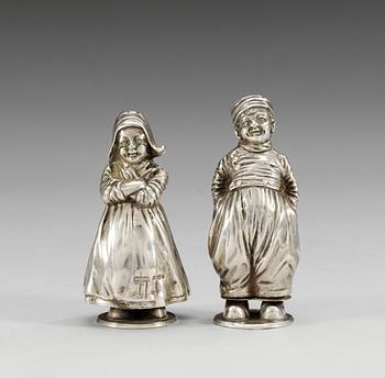 809. SALT- och PEPPARKAR, sterling. Holland 1800/1900-tal.