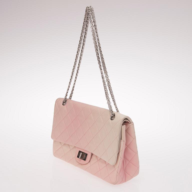 Pink White Ombre Degrade 2.55 Reissue 227 Jumbo Double Flap Bag.