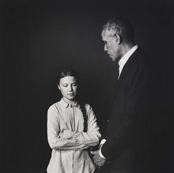 146. Max Modén, "Greta Thunberg and Barack Obama at the Grand Hotel", 2019.