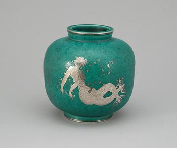 585. A Wilhelm Kåge 'Argenta' stoneware vase, Gustavsberg 1940.