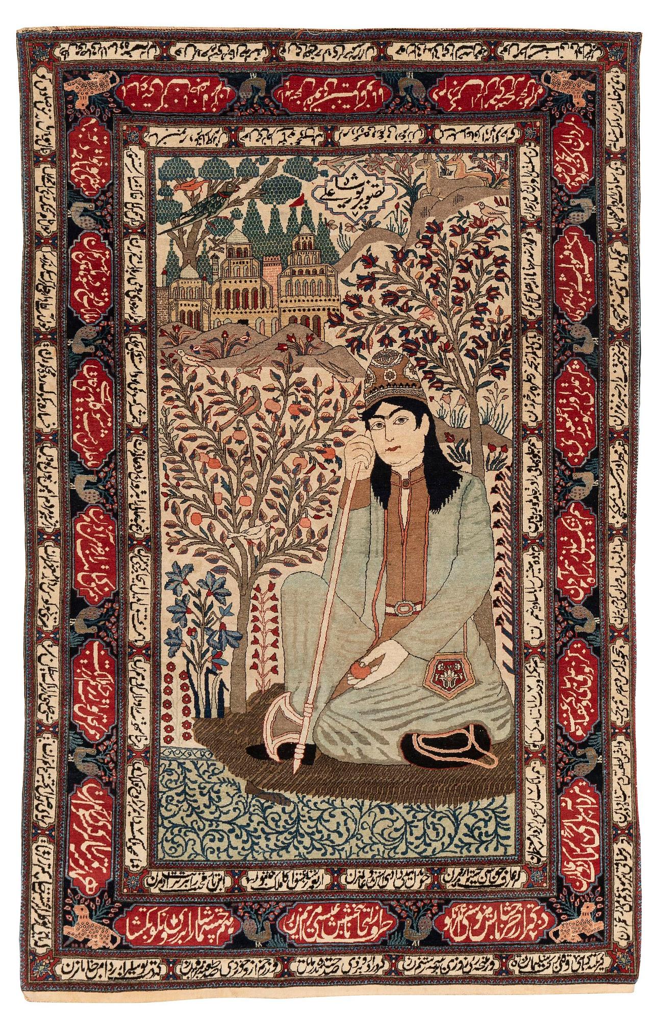 A pictoral Kashan 'Mohtasham' Central Persia, c. 205 x 130 cm.