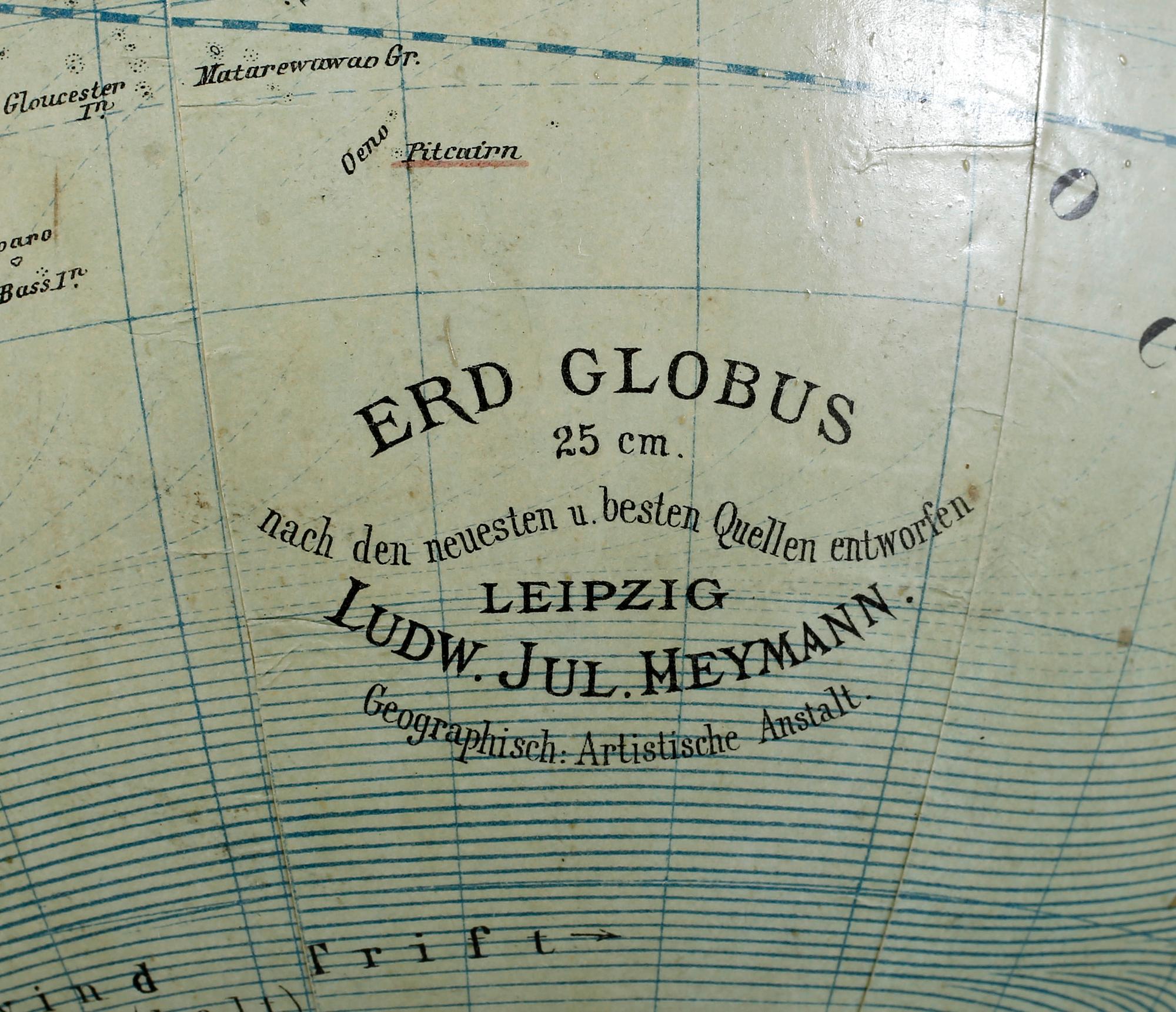 JORDGLOB, Ludw. Jul. Heymann, Leipzig, 1900-talets början.