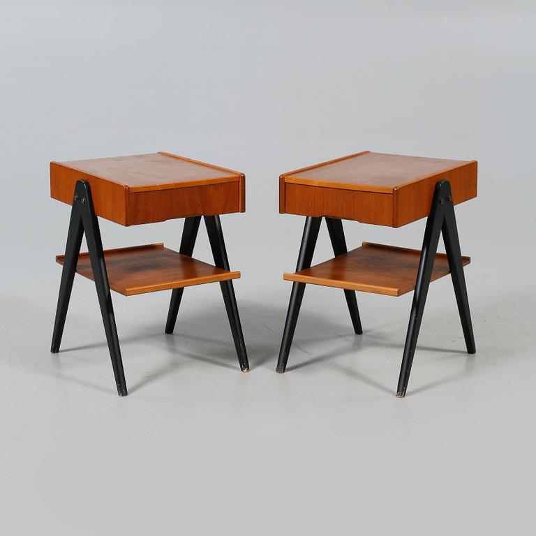 SÄNGBORD, ett par, 1950-/60-tal.