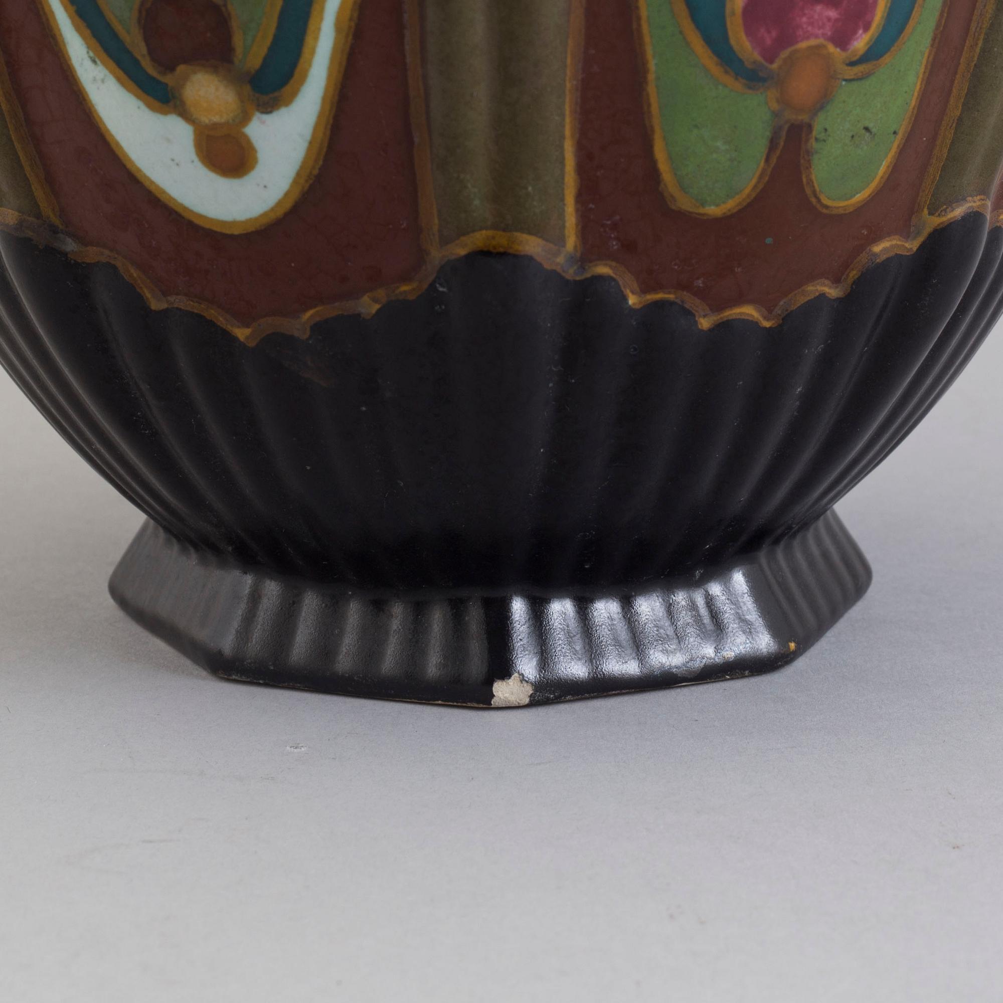 A ceramic lidded vase, Arnhem, Holland, 1930s.