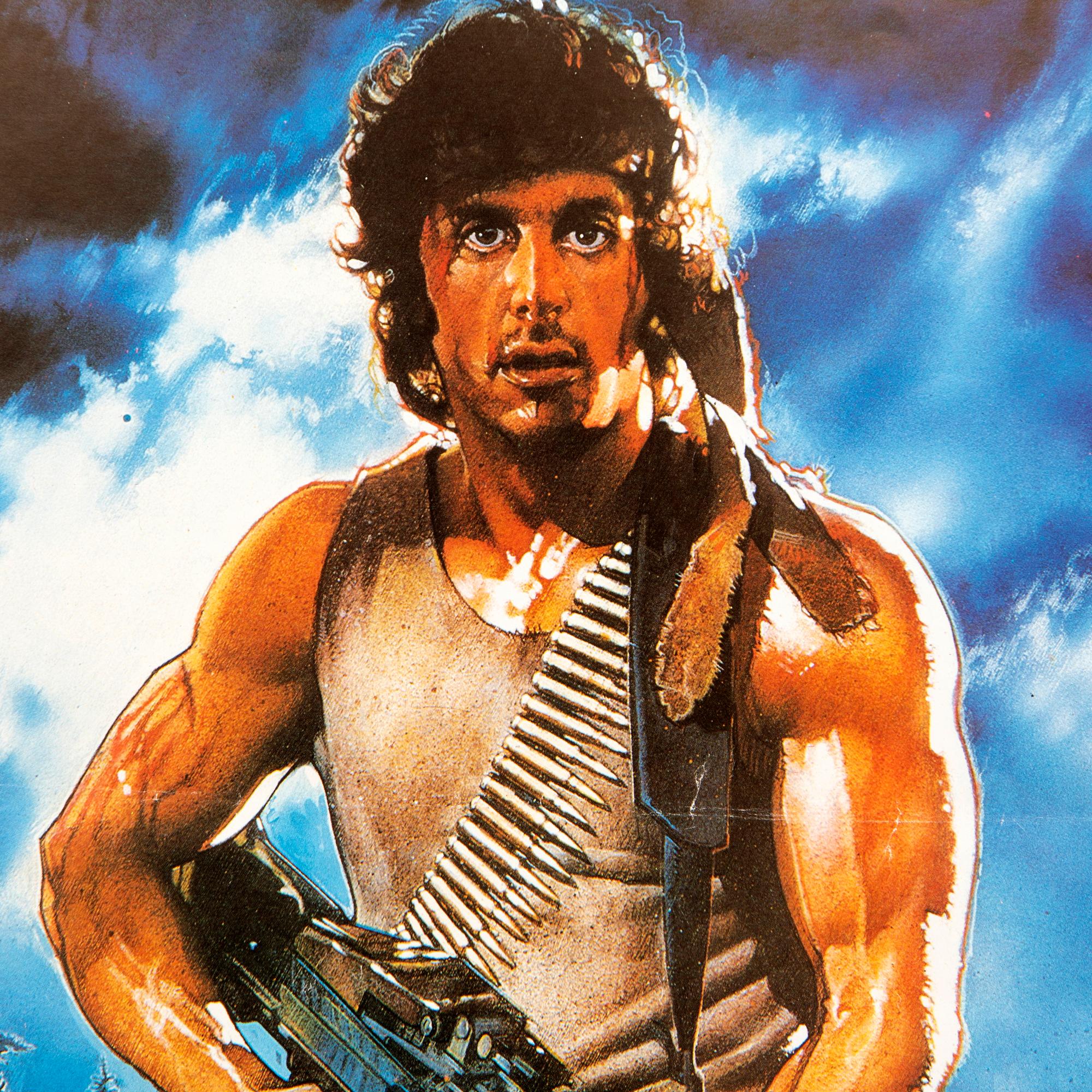 Film poster Sylvester Stallone "Rambo First Blood" 1982 Uddeholms offset.