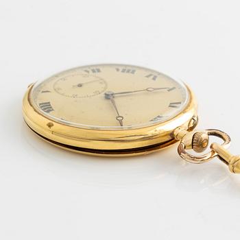 Pocket watch, 18K gold with Chatelaine, 49.5 mm.