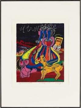 Beverloo Corneille, 12 silkscreen in colour, 1990, signed EA. "Hommage à Verdi".