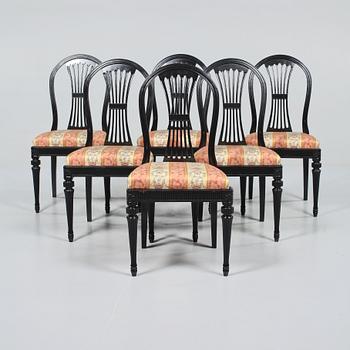 STOLAR, 6 st, gustaviansk stil, 1900-talets andra hälft.