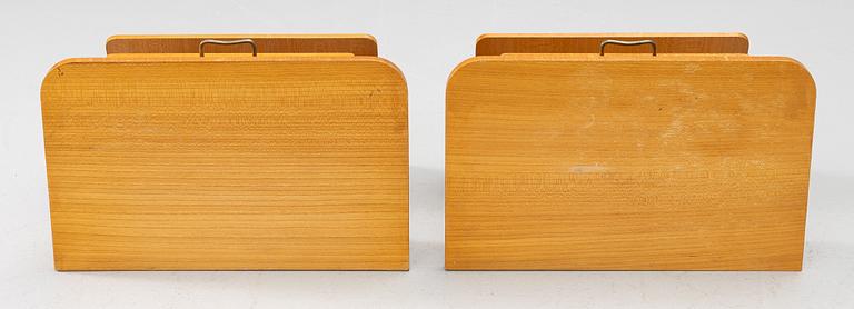 Bedside tables, a pair, wall-mounted, second half of the 20th century.