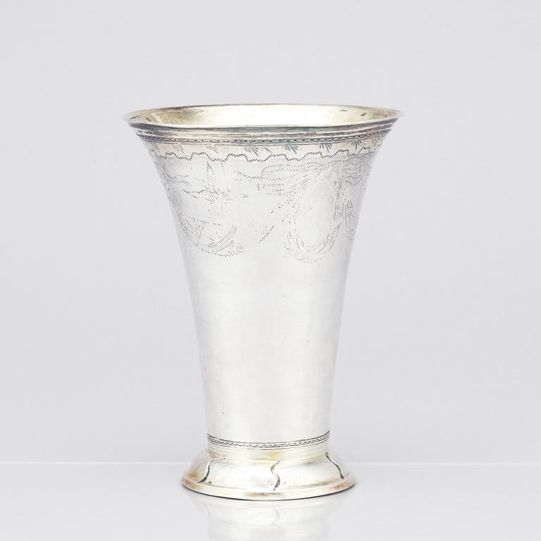 Bägare, silver, möjligen Mikael Sedelin (1788-1807 (1809)), Sundsvall 1794.