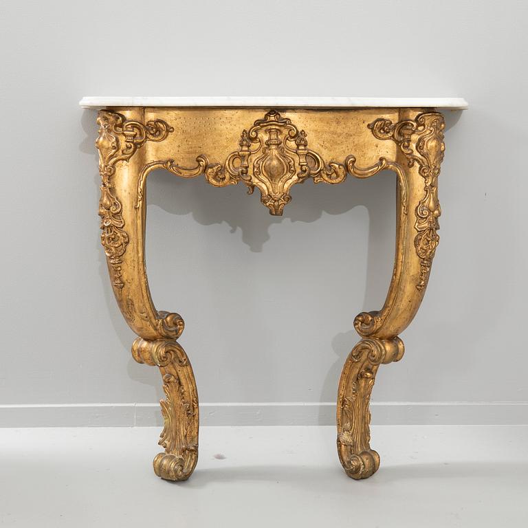 Spegel med konsolbord, 1800-tal.