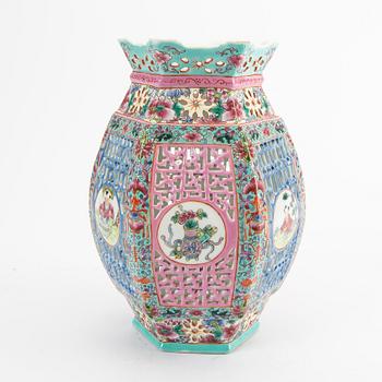 A Chinese porcelain lantern 20th century.