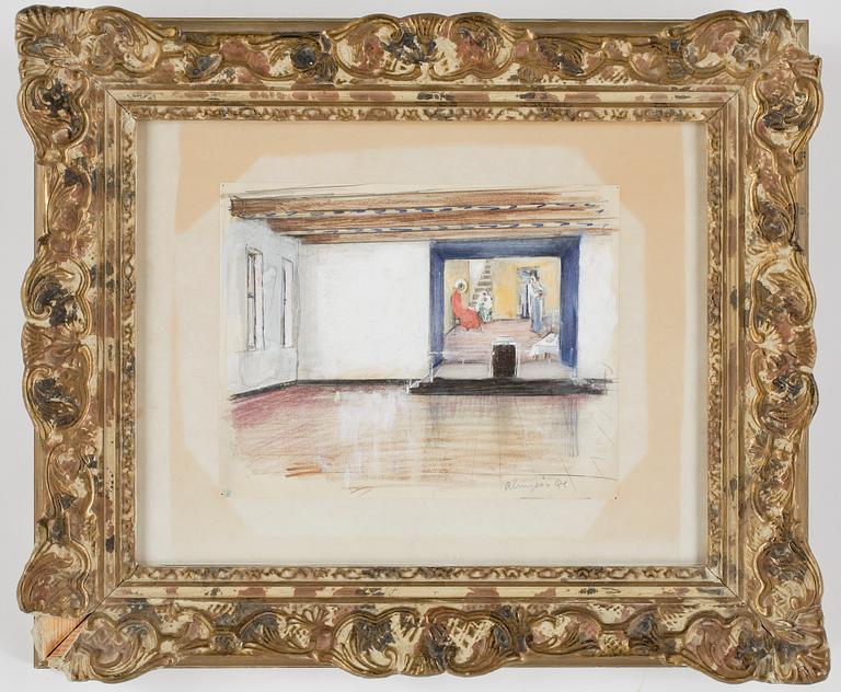 OLLE HJORTZBERG, pastell, monogramsignerad.