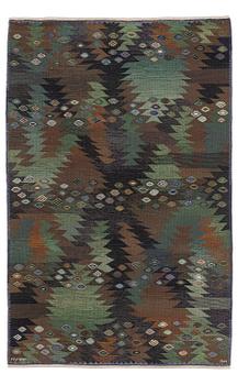 421. Barbro Nilsson, a carpet, 'Tånga brun och grön', tapestry weave, c. 286 x 186 cm, signed AB MMF BN.