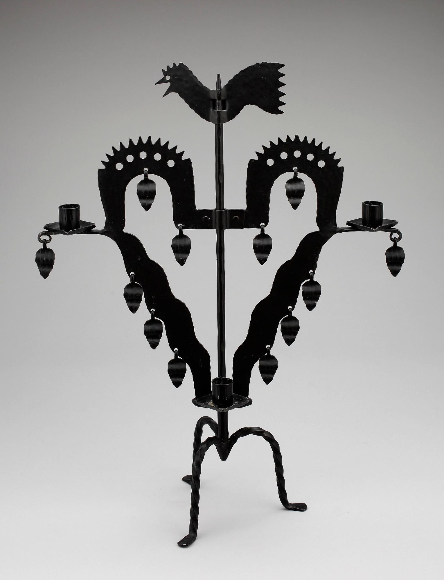 KANDELABER, smide, sk tuppstake, 1900-tal.