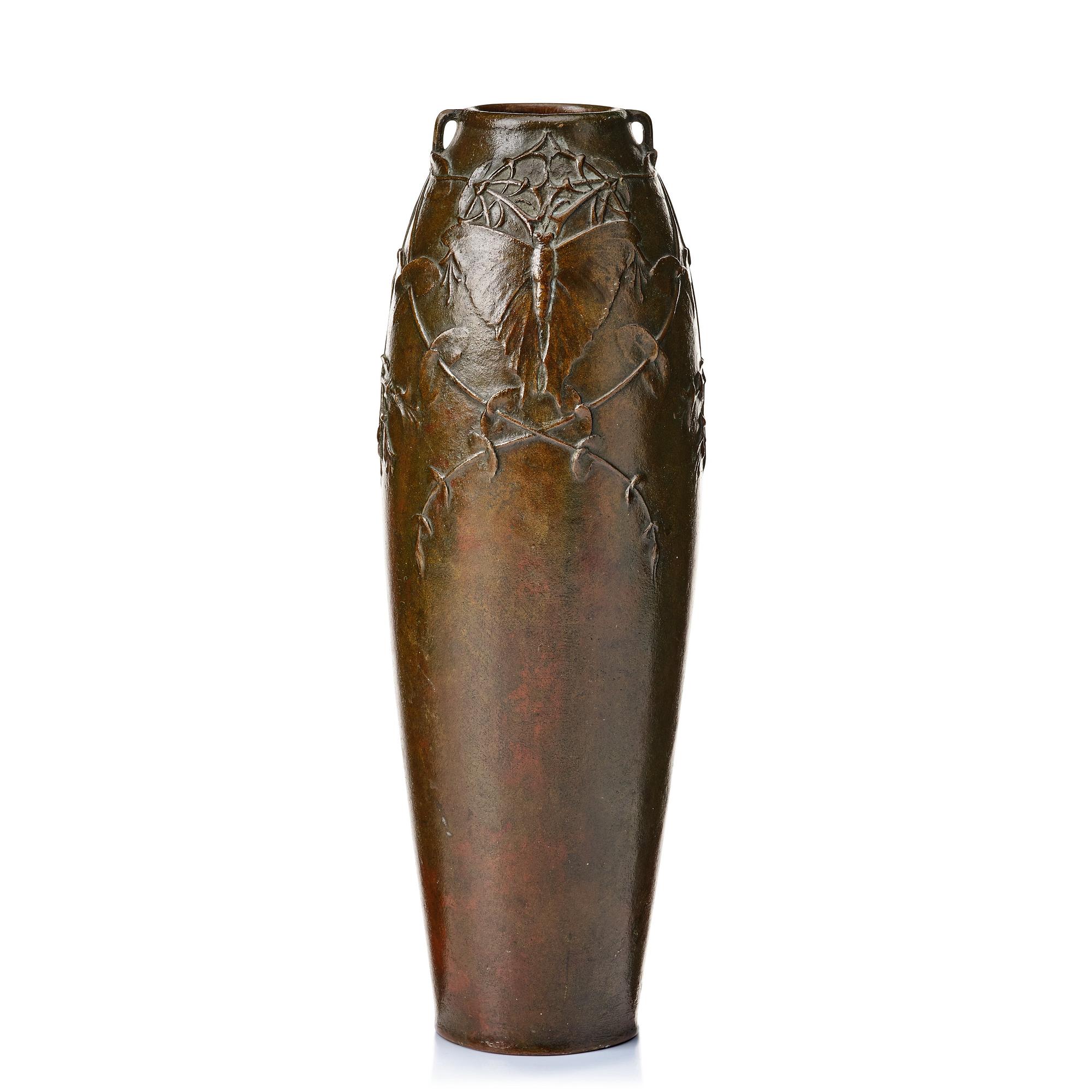 Hugo Elmqvist, a patinated bronze Art Nouveau vase, Florence, ca 1900.