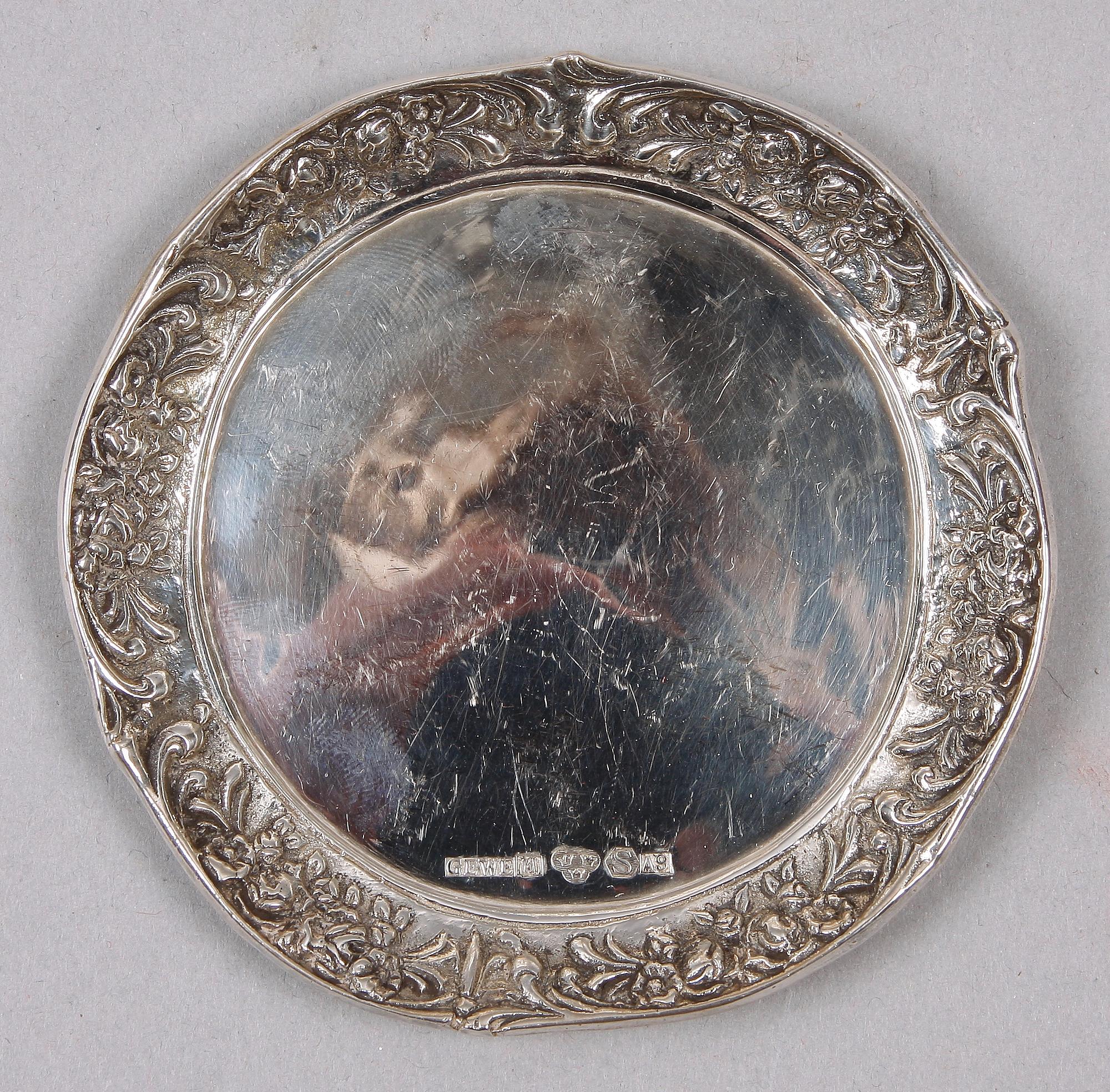 GLASUNDERLÄGG SAMT ETUIER, 9 delar, silver, bla GEWE, 1951.