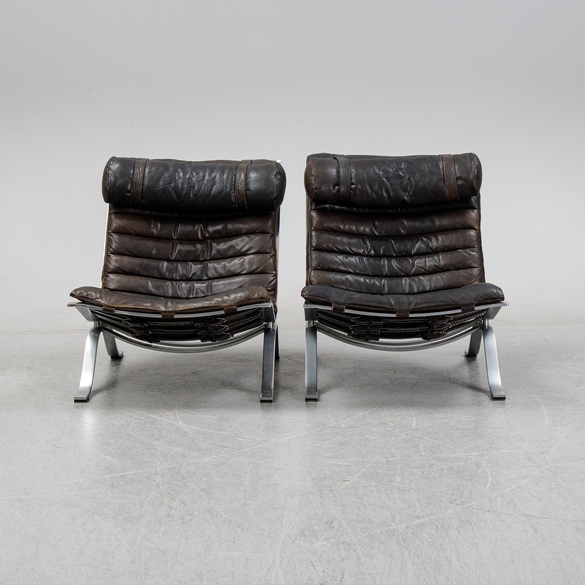 A pair of 'Ari' armchairs designed by Arne Norell, Norells Möbler, model designed in 1966.