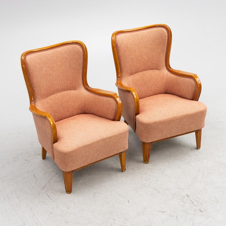 Armchairs, a pair, "Swedish Modern", first half of the 20th century.