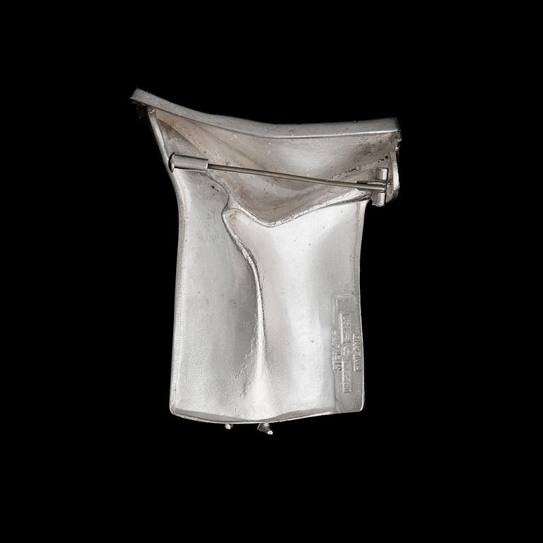 BJÖRN WECKSTRÖM, BROSCH On the Surface, sterling silver, Lapponia 1969.