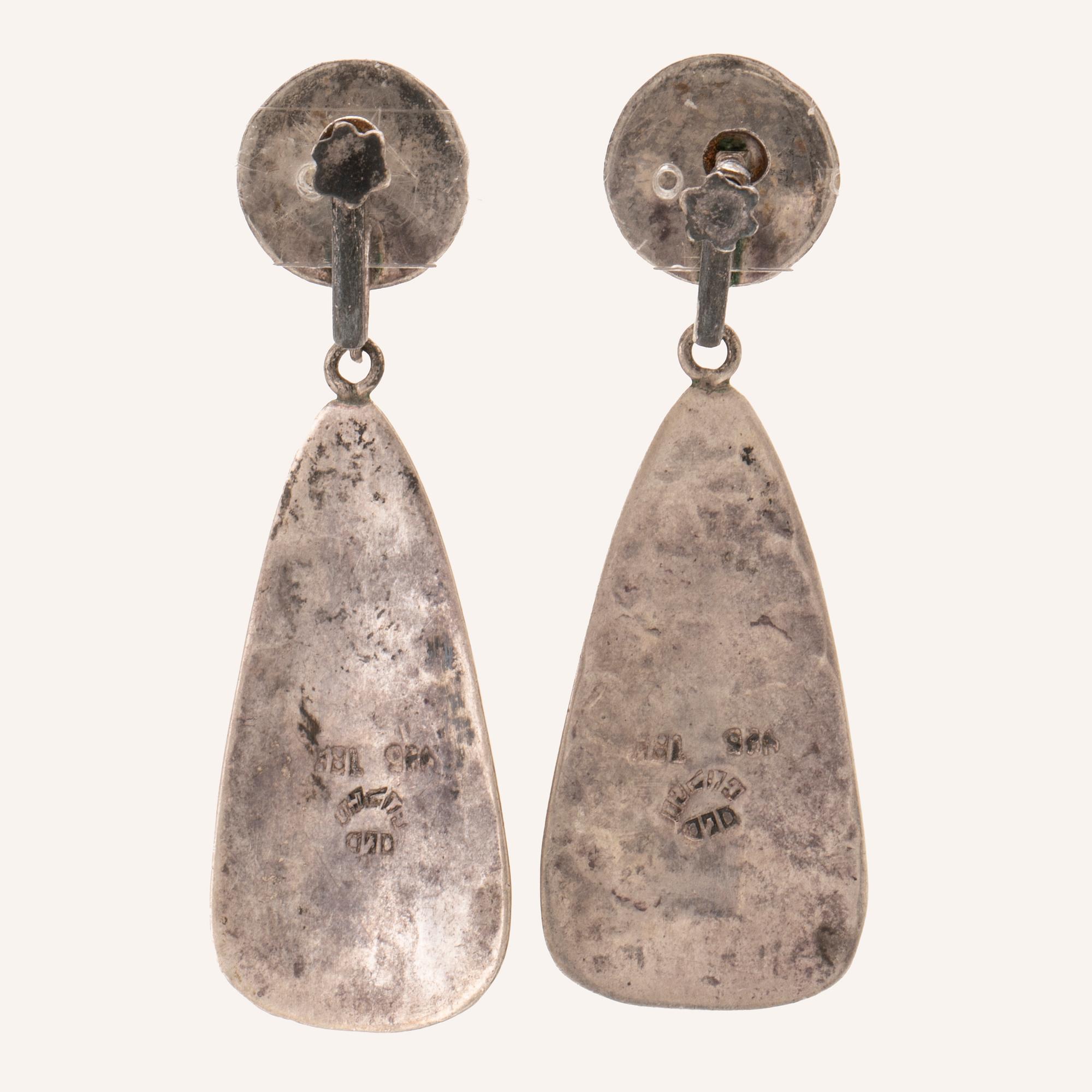 A pair of 18K gold and 925 silver earrings Old Cuzco pre-Columbian style, Peru.