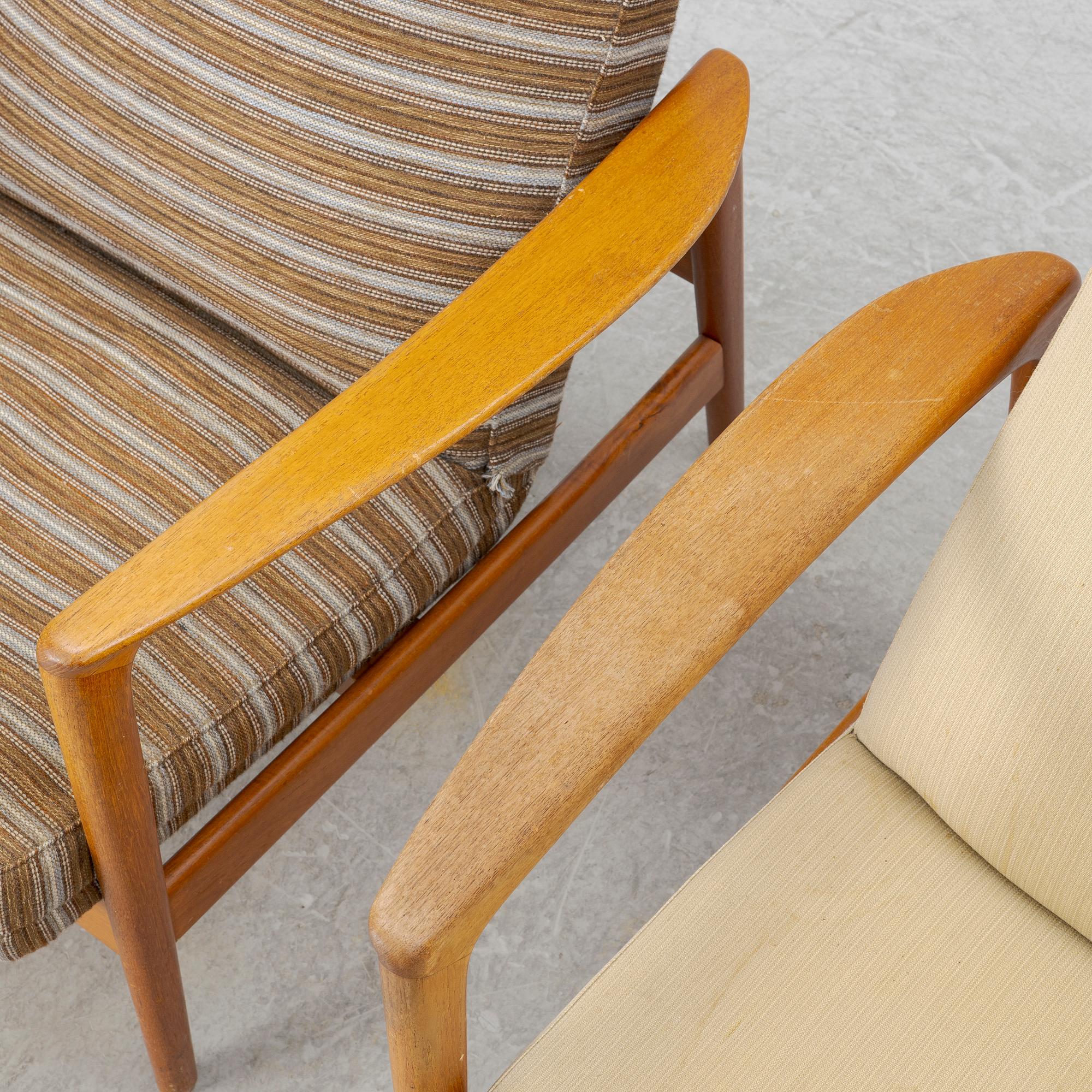 Folke Ohlson, two 'Siesta' armchairs, DUX, 1950s/60s.