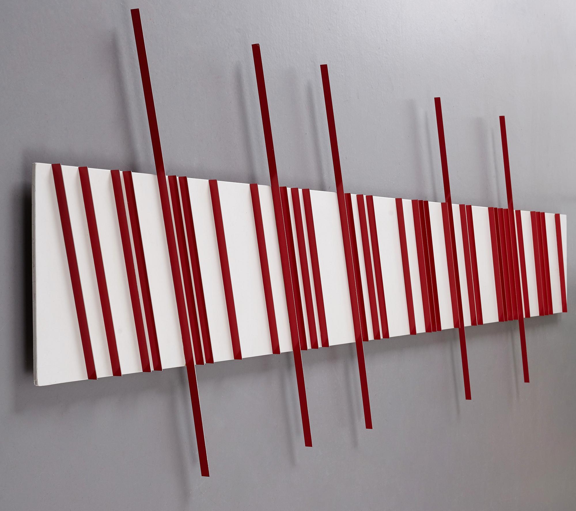 LARS-ERIK FALK, wall relief, wood and painted aluminum, signed Lars-Erik Falk and dated 1983.