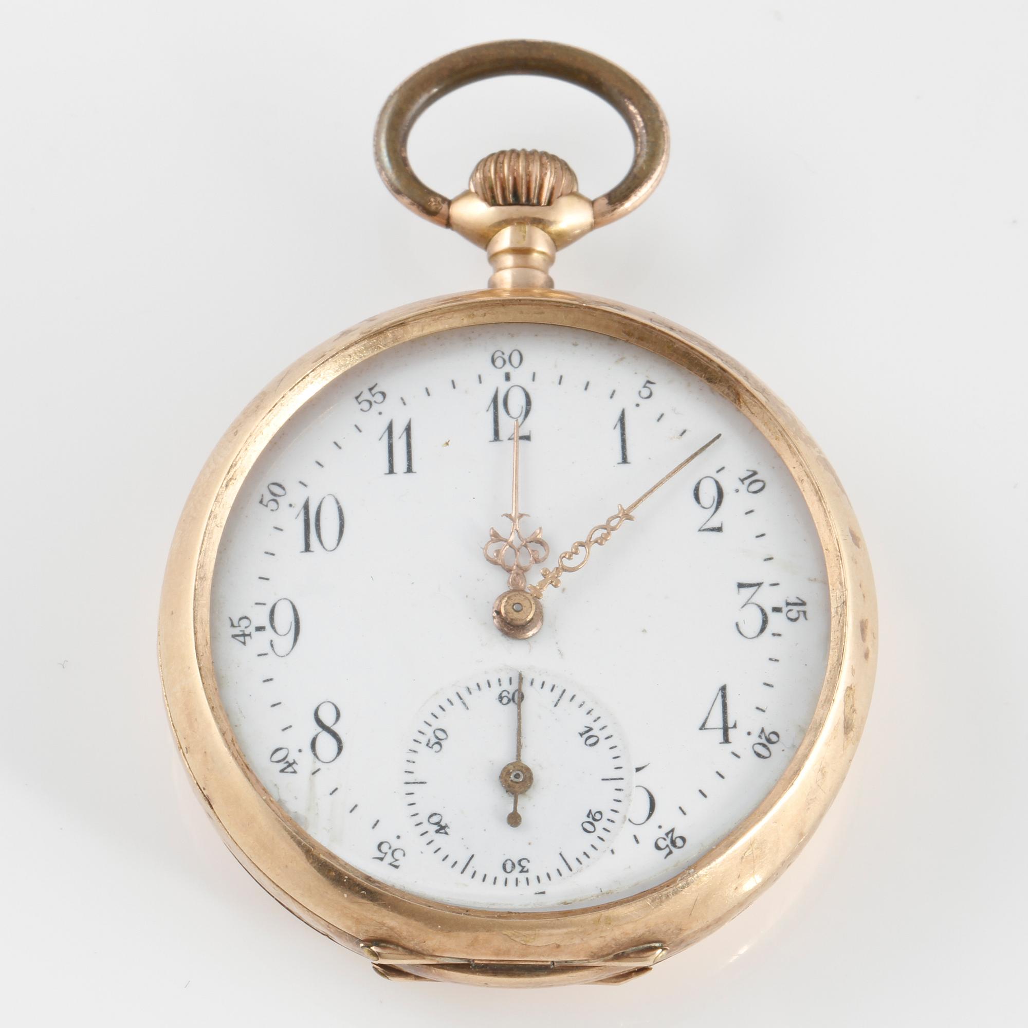 FICKUR, 14 k guld, Rementoir, 1900-talets första hälft. Vikt 30 g.