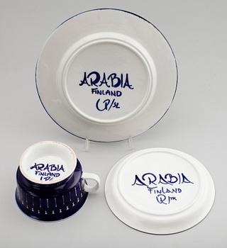 TE-/KAFFESERVIS, 24 del, porslin, "Valencia", Ulla Procopé, Arabia, Finland.
