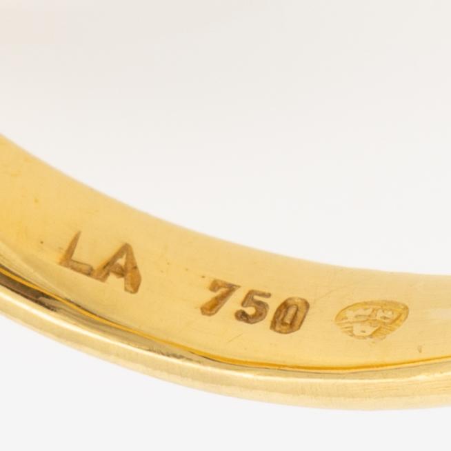 Ring, 18K guld med en rund briljantslipad diamant.
