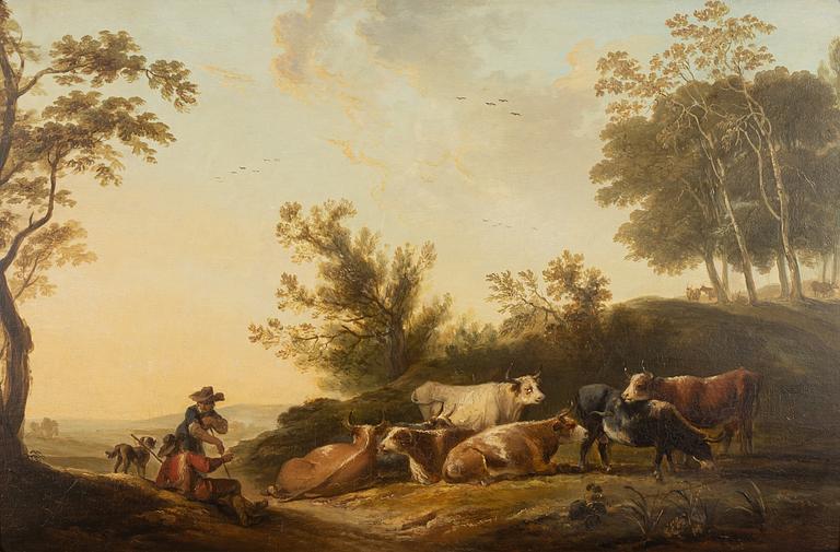 Aelbert Cuyp, hans art, pastoralt landskap.